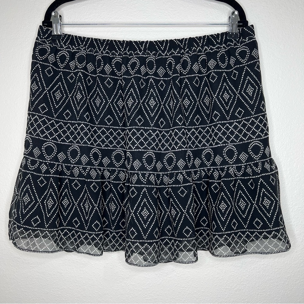 Madewell Caravan Black & White Geometric Printed Flowy Mini Skirt XL NWT - Picture 5 of 14
